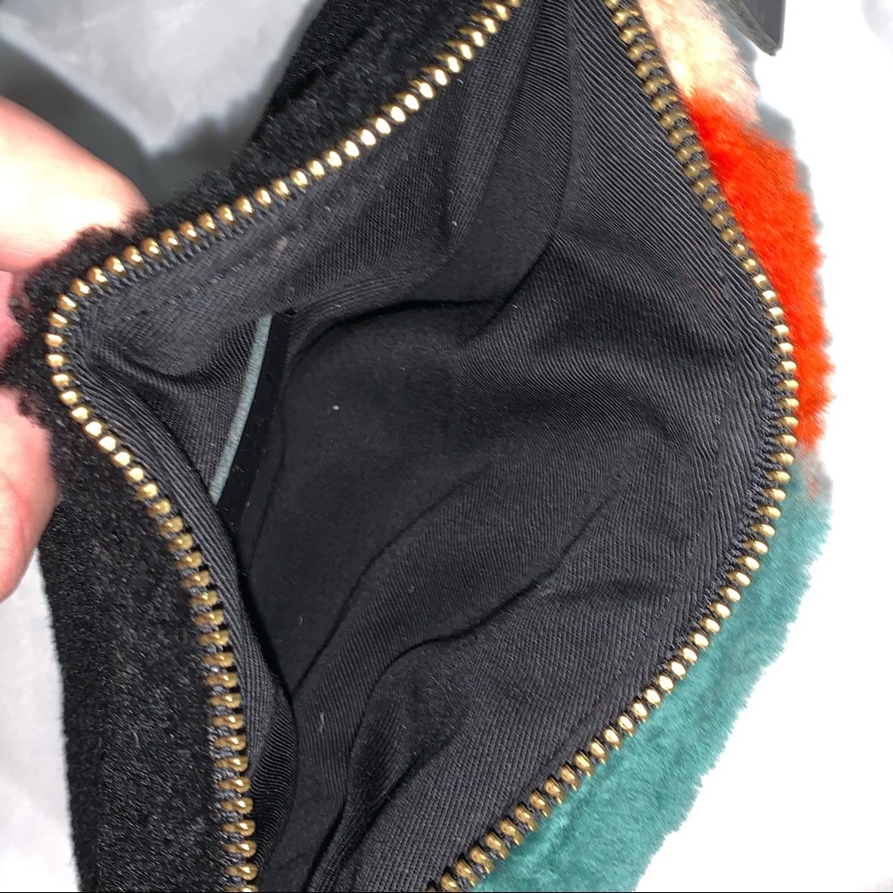 PRIMECUT hand pieced "Playground" shearling clutch POUCH - Picture 6 of 7